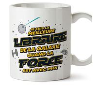 Mugffins Tasses pour LIBRAIRE - En Français - Cadeau original pour LIBRAIRE femme - Meilleur de Galaxie Quand Force Avec Moi - 11 oz / 330 ml