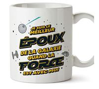 Mugffins Tasses pour MARI/ÉPOUX - En Français - Cadeau original pour MARI - Meilleur de Galaxie Quand Force Avec Moi - 11 oz / 330 ml