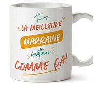 Mugffins Tasses pour MARRAINE - En Français - Cadeau original pour MARRAINE - Tu es le meilleur continue comme ça - 11 oz