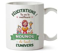 Mugffins Tasses pour NOUNOU - En Français - Cadeau original femme - Meilleur Univers Trophée - 11 oz / 330 ml