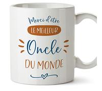 Mugffins Tasses pour ONCLE/TONTON - En Français - Cadeau original pour ONCLE - MERCI MEILLEURE FAMILLE - 11 oz