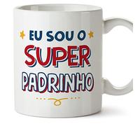 Mugffins Tasses pour PARRAIN - En Portugais - Cadeau original - Sou Super - 11 oz / 330 ml