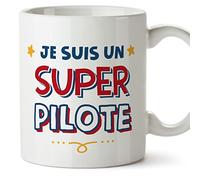 Mugffins Tasses pour PILOTE - En Français - Cadeau original homme - Je suis Super - 11 oz / 330 ml