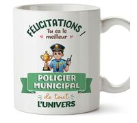 Mugffins Tasses pour POLICIER MUNICIPAL - En Français - Cadeau original homme - Meilleur Univers Trophée - 11 oz / 330 ml