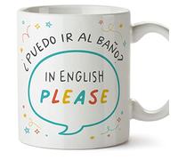 Mugffins Tasses pour PROFESSEUR D'ANGLAIS - En Espagnol - Cadeau original - Puedo ir al baño in english - 11 oz / 330 ml