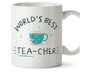 Mugffins Tasses pour PROFESSEUR - En Anglais - Cadeau original - World's best tea-cher - 11 oz / 330 ml
