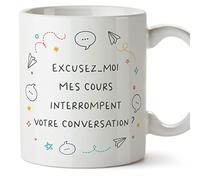 Mugffins Tasses pour PROFESSEUR - En Français - Cadeau original - Mes cours votre conversation - 11 oz / 330 ml