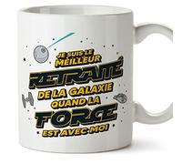 Mugffins Tasses pour RETRAITÉ - En Français - Cadeau original pour RETRAITÉ homme - Meilleur de Galaxie Quand Force Avec Moi - 11 oz / 330 ml