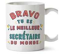 Mugffins Tasses pour SECRÉTAIRE - En Français - Cadeau original pour SECRÉTAIRE homme - Bravo tu es le meilleur - 11 oz / 330 ml