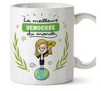 Mugffins Tasses pour VENDEUSE - En Français - Cadeau original pour VENDEUSE femme - Meilleur du Monde .- 11 oz / 330 ml