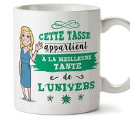 Mugffins Tata Mug/Tasse - Meilleure Tante de l'univers - Tasse Originale/Cadeau Anniversaire/Future Tatie. Céramique 350 ML