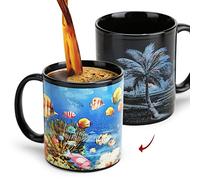 MUGKISS Jolie tasse à thé en céramique, tasses amusantes à changement de couleur de 325 ml, tasses magiques pour café, thé, lait, cadeaux d'anniversaire uniques pour enfants et femmes