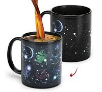Mugkiss Mug à café en céramique sensible à la chaleur - Tasse magique à thé - Constellation - Cadeau d'anniversaire - Couple - Bleu - Système solaire