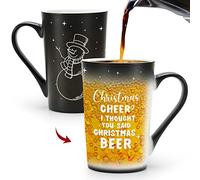 MUGKISS Mug Mignon de Noël, Tasse à Café, Thé, Expresso et Lait, Échange de Chaleur 12 OZ, Bonhomme de Neige