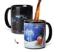 MUGKISS Tasse à café de Noël magique changeant de chaleur, tasse à café sensible à la chaleur avec boîte cadeau, tasse à café de vacances, tasses de Noël pour femmes, hommes, enfants, famille