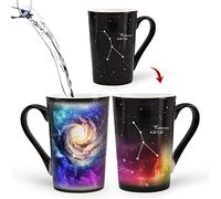 MUGKISS Tasse à café en céramique avec constellation qui change la chaleur, 355 ml, motif horoscope, tasse à café en céramique à changement de couleur