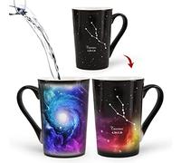 MUGKISS Tasse à café Taurus avec constellation changeant de chaleur, 355 ml, motif horoscope Taureau, les anniversaires, les mois d'avril mai magique.