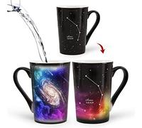 MUGKISS Tasse de constellation à changement de chaleur Bélier de 355 ml, gravure horoscope Bélier, tasse à café en céramique changeant de couleur