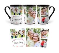 MUGKISS Tasse personnalisée, tasses personnalisées à changement de couleur, collage avec 5 images, tasse à café magique avec photo, nom, texte, cadeaux pour lui, elle