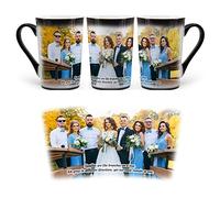 MUGKISS Tasse personnalisée, tasses personnalisées à changement de couleur, collage d'images avec photo, nom, texte, cadeaux pour lui