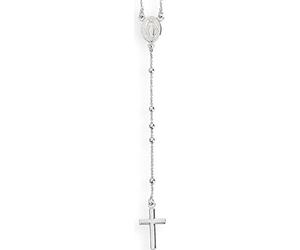 Mugler Amen Rosari Collier en argent 925, couleur rhodium, taille unique, chapelet classique (perles de 2,5 mm de diamètre)