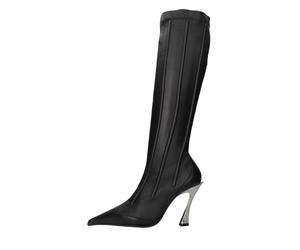 Mugler Bottes noires Nero Neri e Grigi 37½