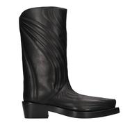 Mugler - Bottes Texanes en Cuir - Femme - Chaussures - Noir - Taille: 37 EU