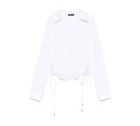 Mugler - Bustier à col en V et laçage - Femme - Blouses et Chemises - Blanc - Taille: 38 FR