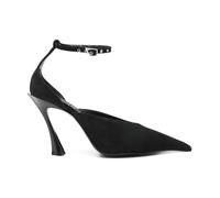 Mugler - Escarpins à bride cheville en daim de veau - Femme - Chaussures - Noir - Taille: 37 EU