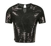 Mugler, Femme, Blouses et Chemises, Noir, Taille: 40 FR Tulle Stretch Top