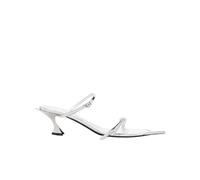 Mugler - Sandales à Talons en Cuir Argenté - Femme - Chaussures - Gris - Taille: 38 EU