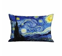 Mugod Coussin décoratif Nuit étoilée par Vincent Van Gogh, Taie d'oreiller, Décoration d'intérieur, Multi-pièces, 50 x 76 cm, Multi20, 1 unité