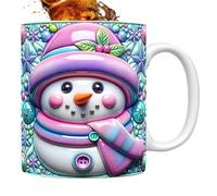Mugs à Café de Noël,Mugs En Céramique | Design 3D Bonhomme de Neige 35cl pour Vacances Thé Chocolat Cuisine Fêtes Anniversaire Femmes