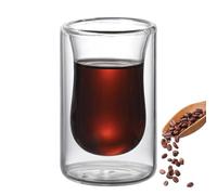 Mugs à Café en Verre Double Paroi - Tasses Isolantes en Borosilicate Résistantes à la Chaleur | Verre Thermo Transparent pour Latte Cappuccino Thé | Verres à Boisson Durables à Fond Lisse