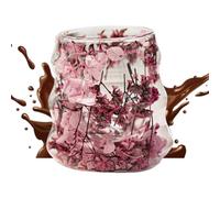 Mugs À Café En Verre - Mugs À Café En Verre Double Paroi Avec Fleurs Séchées | Gobelet Réutilisable 160ml pour Boissons Chaudes et Froides Cappuccino Latte Lait Jus Eau pour Femmes Filles Anniversaire