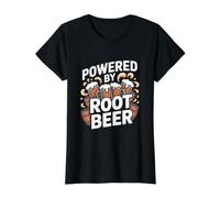 Mugs Amusants Powered by Root Beer Bubble T-Shirt Graphique avec Valeur, Femme, Noir, S