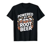 Mugs Amusants Powered by Root Beer Bubble T-Shirt Graphique avec Valeur, Homme, Noir, M