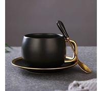 Mugs Black Hole Style New Matt Black Gold Champagne Coffee Mug Set Table Decoration Unique Travel Pair Tea Cups And Mugs.