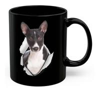 Mugs Cadeaux Pour Maman Et Papa Basenji Noir Et Blanc Avec Un Chien Qui Regarde À Travers 330Ml Tasses Avec Poignée Céramique Mug Pour Lait Eau Collègue