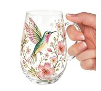 Mugs Café Fleuris Verrerie Colorée Décorative Rétro Colibri et Abeille