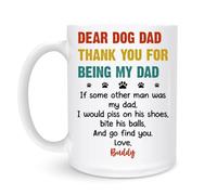 Mugs Cher Papa Chien, Merci D'Être Mon Papa 330Ml Mug Avec Poignée Drôle Tasses Pour Lait Eau Thé