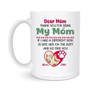 Mugs Chère Maman De Chien, Merci D'Être Ma Maman 330Ml Tasses Porcelaine Avec Poignée Tasse Pour Ami Femme Famille