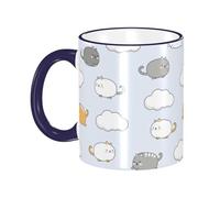 Mugs De Mignons Chats Potelés Volent Sur Un Nuage 330Ml Tasses Porcelaine Drôle Tasse Pour Femme Eau Collègue