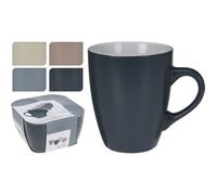 Mugs en céramique - EXCELLENT HOUSEWARE - Set de 4 - 340 ml - Gris - Cylindrique
