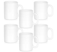 Mugs en Verre Opale - Lot de 6 - 300 ml - Blanc