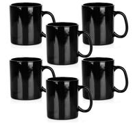 Mugs en Verre Opale - Lot de 6 - 300 ml - Noir
