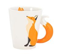Mugs et Tasses à Café Fox, Avec Poignée de Conception de Queue Fox 3D, Tasse de Thé en Céramique de 360 ML / 12 Oz, Tasse de Lait et Tasse de Boisson, Adaptée Aux Boissons Chaudes et Froides (A)