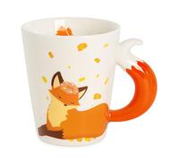 Mugs et Tasses à Café Fox, Avec Poignée de Conception de Queue Fox 3D, Tasse de Thé en Céramique de 360 ML / 12 Oz, Tasse de Lait et Tasse de Boisson, Adaptée Aux Boissons Chaudes et Froides (B)