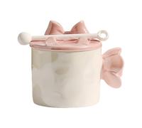 Mugs Et Tasses À Café Mug Camélia En Céramique De 380 Ml, Plaqué Or Rose, Idéal Pour Le Bureau La Maison. Comprend Un Couvercle, Une Cuillère Anse. Couvercle Peut Également Servir Support Téléphone.