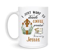 Mugs Je Veux Juste Boire Et Jésus 330Ml Tasses Porcelaine Drôle Tasse Pour Femme Thé Collègue